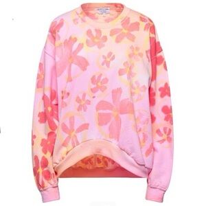Collina Strada floral-print round hem crewneck sweatshirt size XS extra small